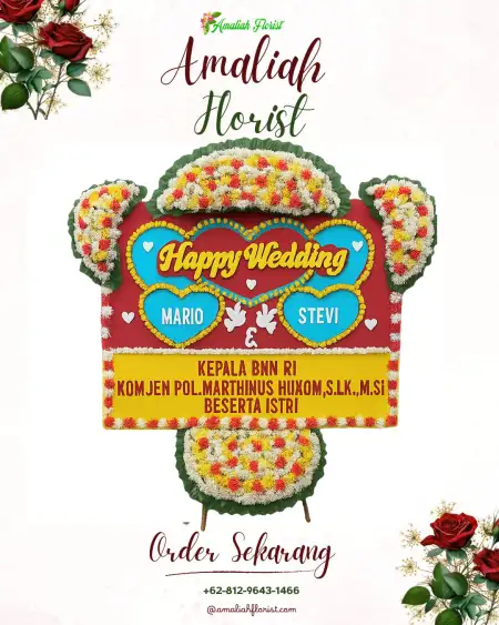 Papan Bunga Pernikahan Burno
